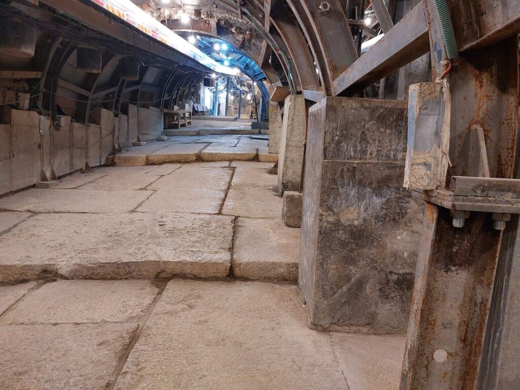 A section of the “Pilgrim’s Road”, ca. 1st century CE, which ran from the Siloam Pool up to Herod’s temple. (Photo by M. van den Berg)