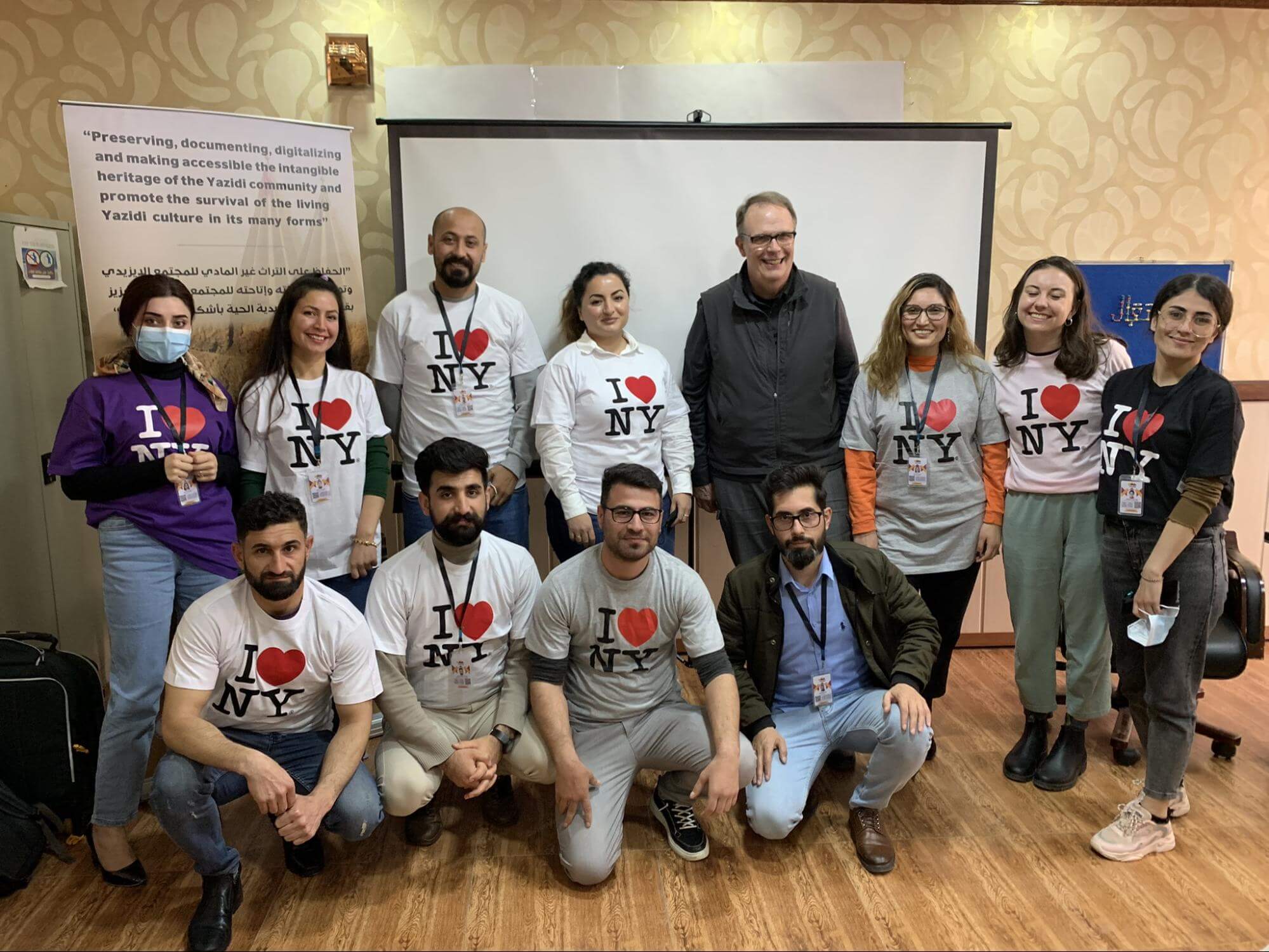 Antiquities Coalition intangible cultural heritage video digitization team partners from the social service organization Yazda, Duhok. Photo © Peter Herdrich.