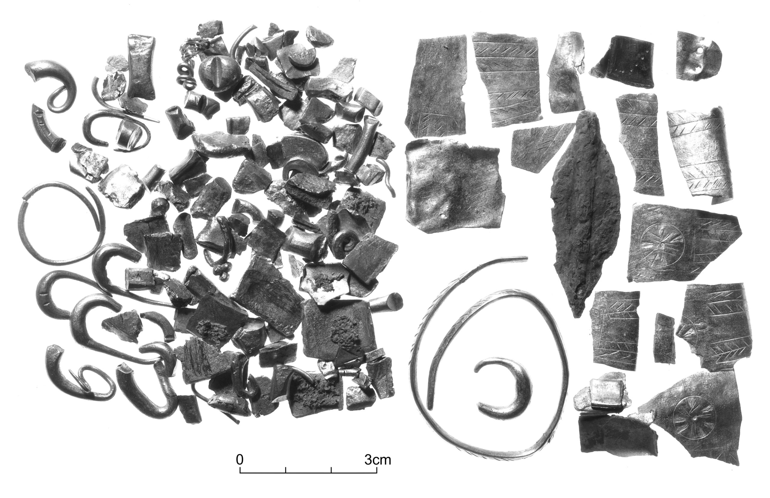 Objects from a silver hoard from Megiddo, dating to the middle of the tenth century BCE (Courtesy of the Oriental Institute of the University of Chicago)