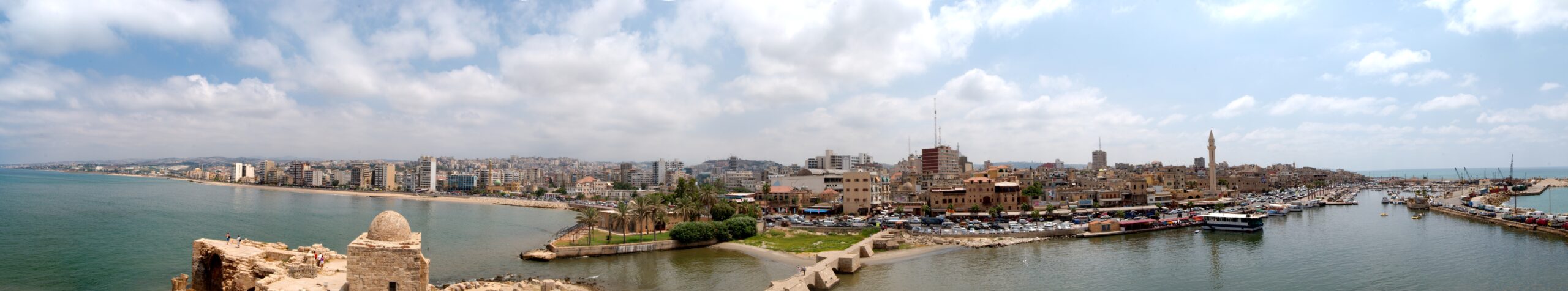 Panorama of Sidon as seen from the top of the Sea Castle, 2009. Image by Peripitus, used under CC-BY-SA-3.0