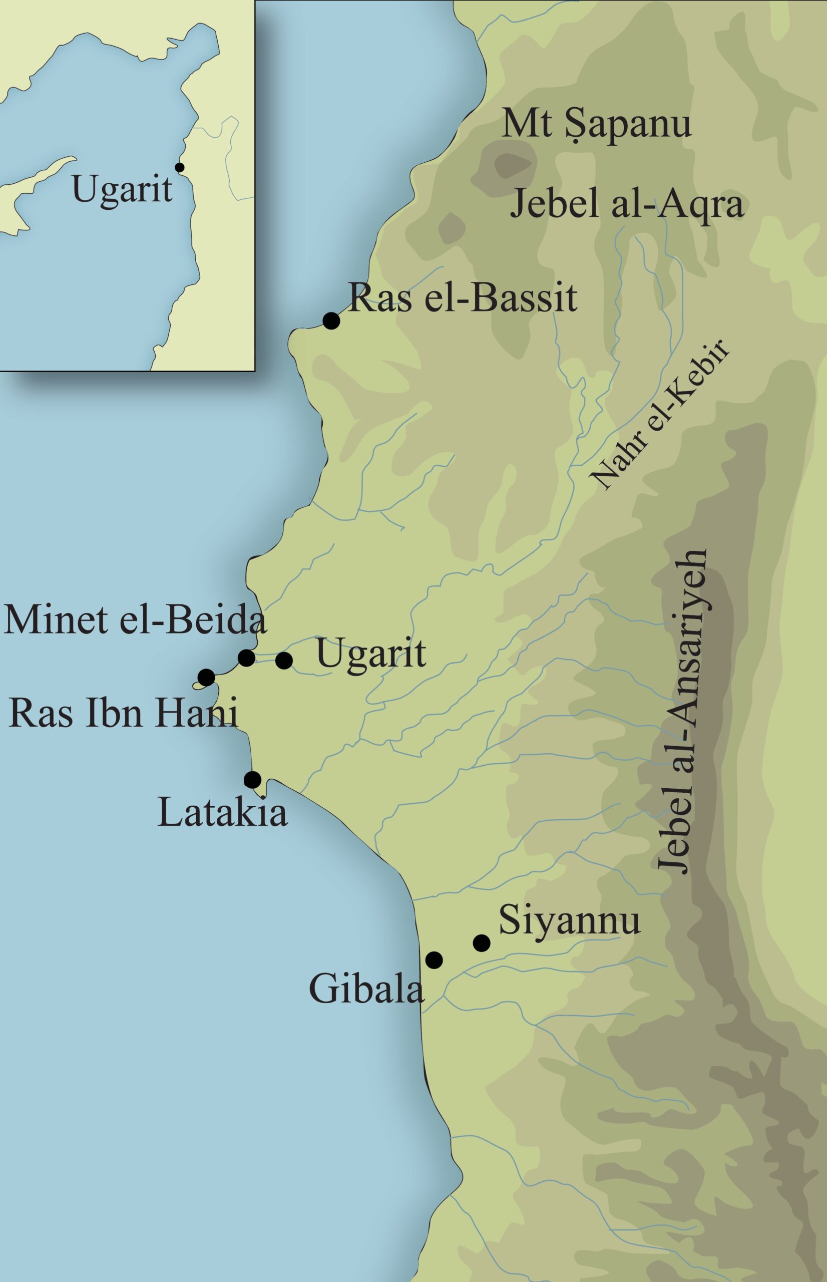 The Kingdom of Ugarit in the Late Bronze Age. Image courtesy of the author.