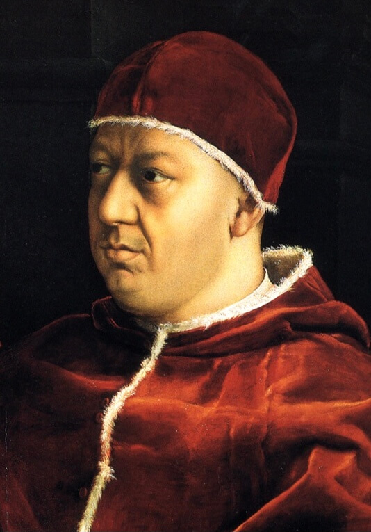 Pope Leo X, by Rafaello, 1518. Public Domain.