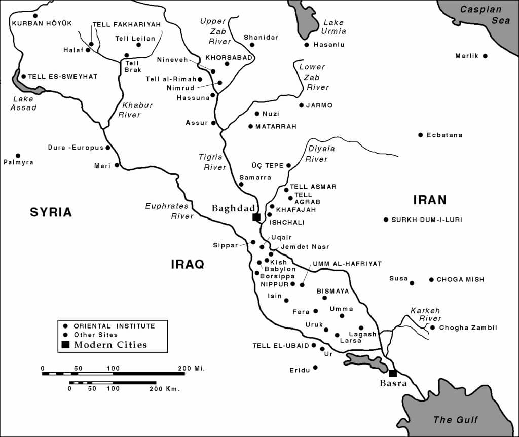 Map of Mesopotamia. Courtesy of the Institute for the Study of Ancient Cultures.