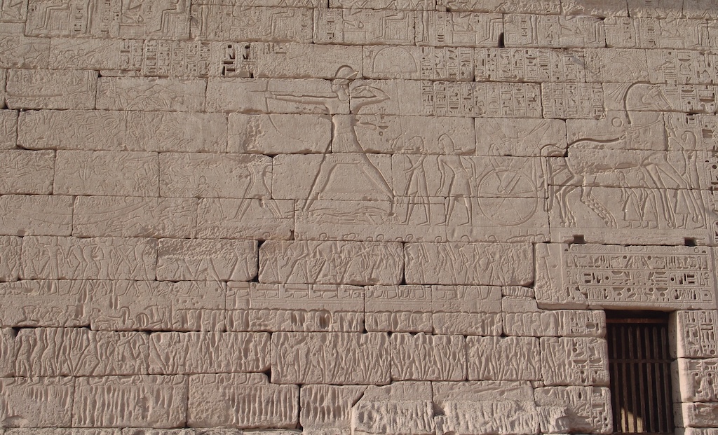 Ramesses III against Sea Peoples. Medinet Habu, Exterior North Wall. Photograph Courtesy Claude Obsomer.