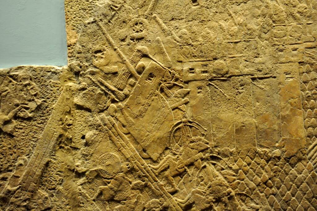 Relief of Assyrian siege-engine attacking the wall of Lachish. Photo by Osama Shukir Muhammed Amin FRCP(Glasg) (CC BY-SA 4.0)