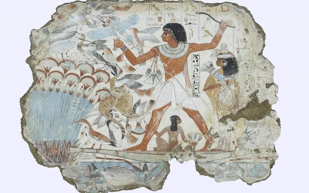 Birding scene. Tomb of Nebamun and his wife Hatshepsut. British Museum EA 37977. © The Trustees of the British Museum