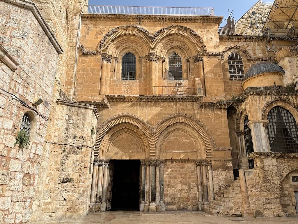 The entrance to the Church of the Holy Sepulcher. Photo by Jodi Magness.