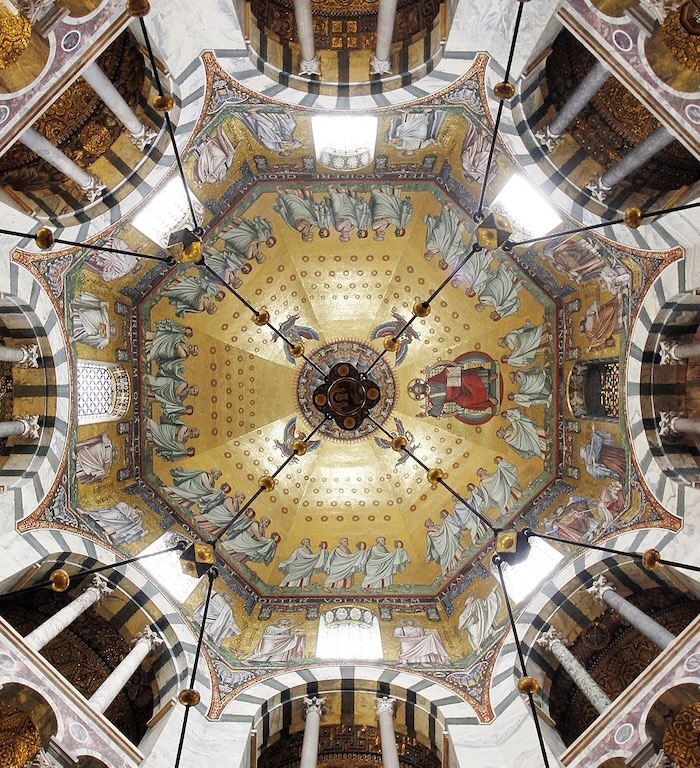 Interior of the cupola of the Palatine Chapel. © José Luiz Bernardes Ribeiro / CC BY-SA 4.0. (Photo has been cropped from the original)