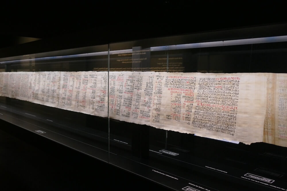 Replica of the Ebers Papyrus housed in the Leipzig University Library. Photo by L. Popko.