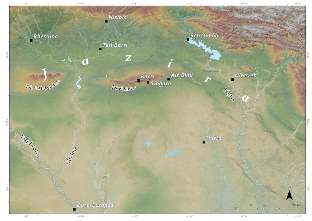 Map of North Mesopotamia with major geographical features and sites mentioned in the text (Map by R. Palermo).