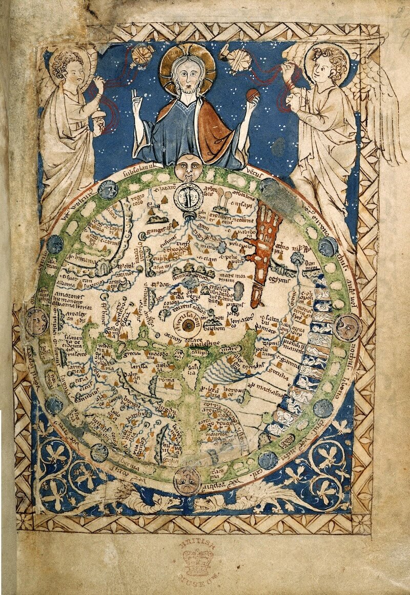 Psalter world map, c. 1260 CE. Courtesy British Library (ADD. 28681)