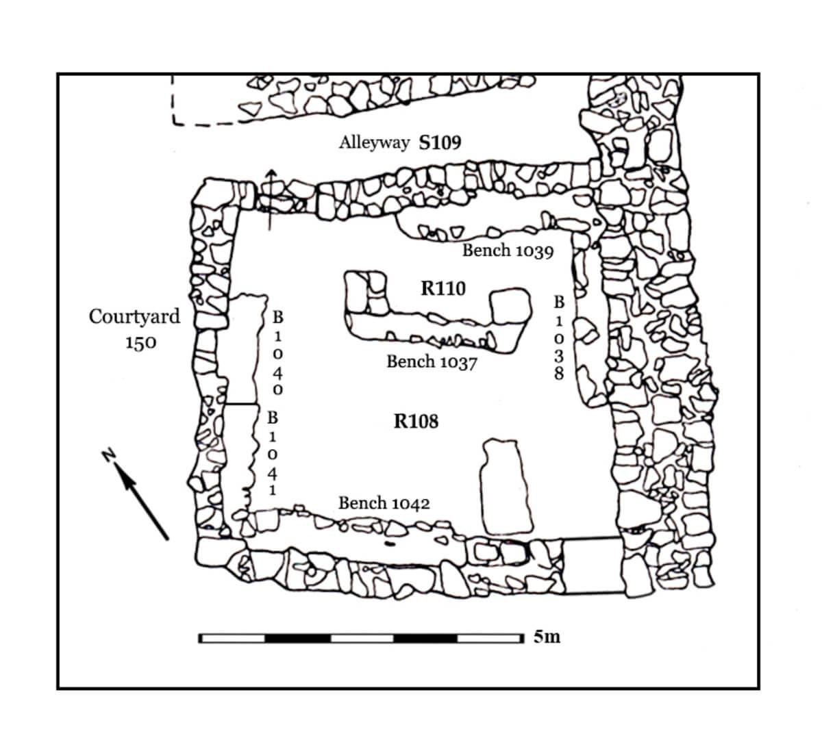 Plan of Building 149 at Mudayna Thamad. (Courtesy Wadi ath-Thamad Project)