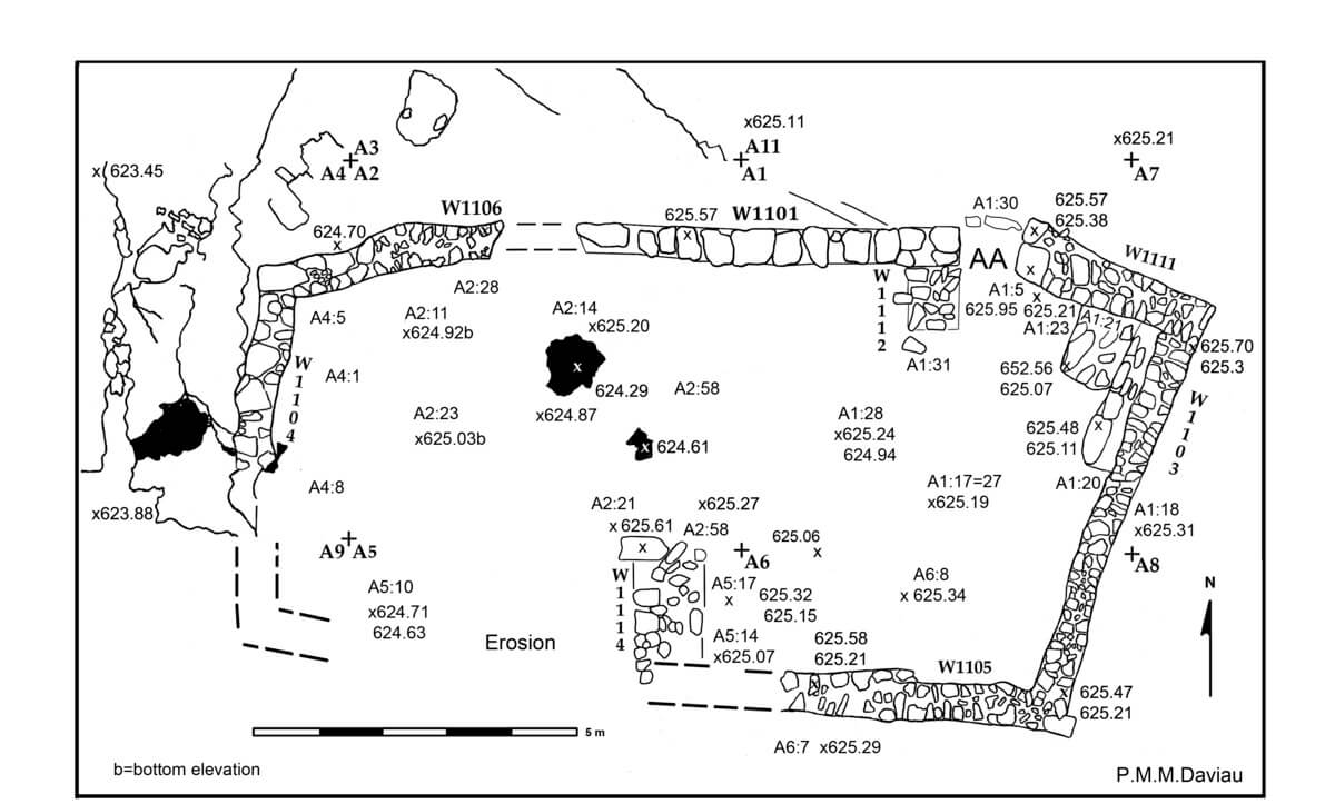 Plan of cultic complex at WT-13. (Photo courtesy of Wadi ath-Thamad Project)