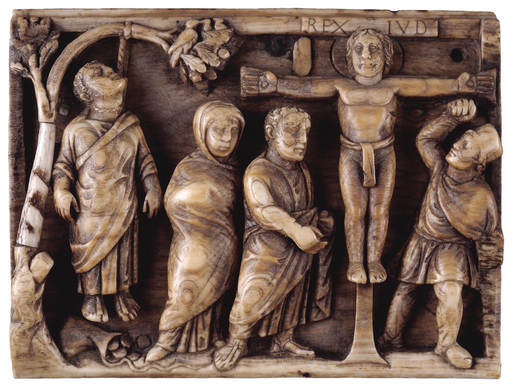 Crucifixion panel from Maskell ivory casket. Now in the British Museum. © The Trustees of the British Museum.