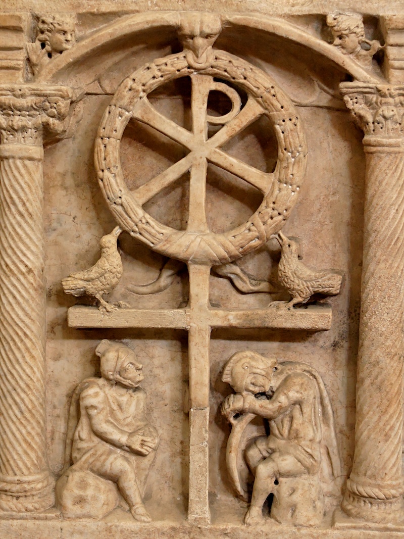 Detail from mid-fourth century Passion Sarcophagus, Museo Pio Cristiano, Vatican. Photo by Jastrow. Public Domain.