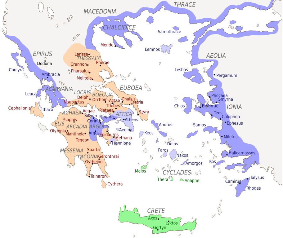 Geographical distribution of the Greek alphabets after Kirchhof 1887. Public Domain via Wikimedia.