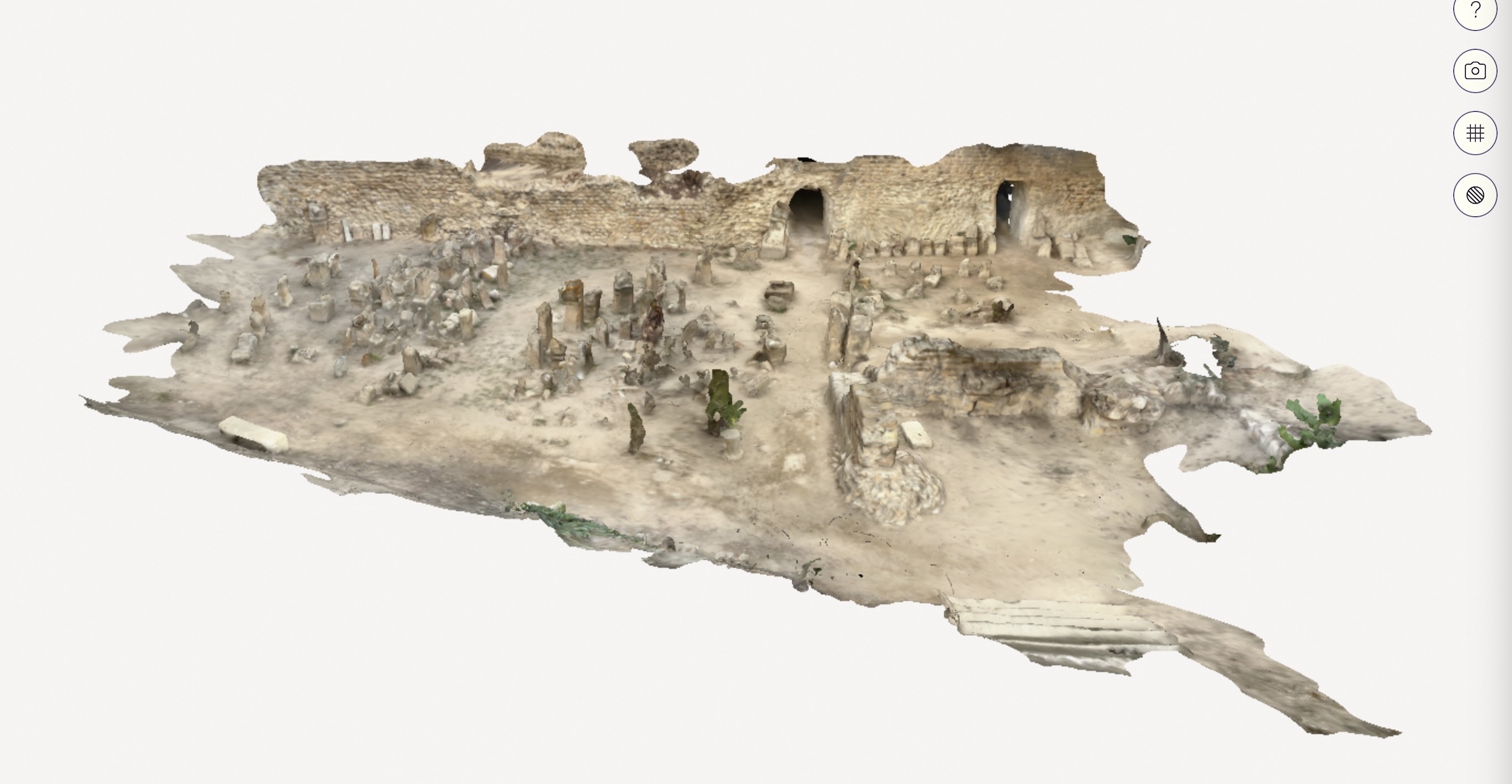 Fig. 8: draft site model of Regulus-Salammbô (ASOR Punic Project ©2023 Harvard Museum of the Ancient Near East). See the live model in our Polycam 3D modeling workspace.