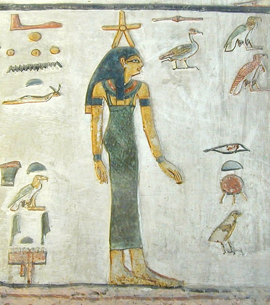 Egyptian star goddess, possibly Sopdet (Sirius), form the tomb of Seti I (c. 1300 BCE). Photo by Jean-Pierre Dalbéra. CC By-2.0