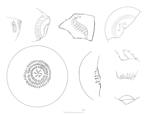 Relief potmarks: sample of the motifs. Drawings by G. Merlatti