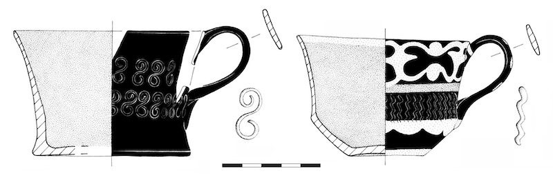 Cups with stamped decorations from Phaistos (image courtesy A. Sanavia)