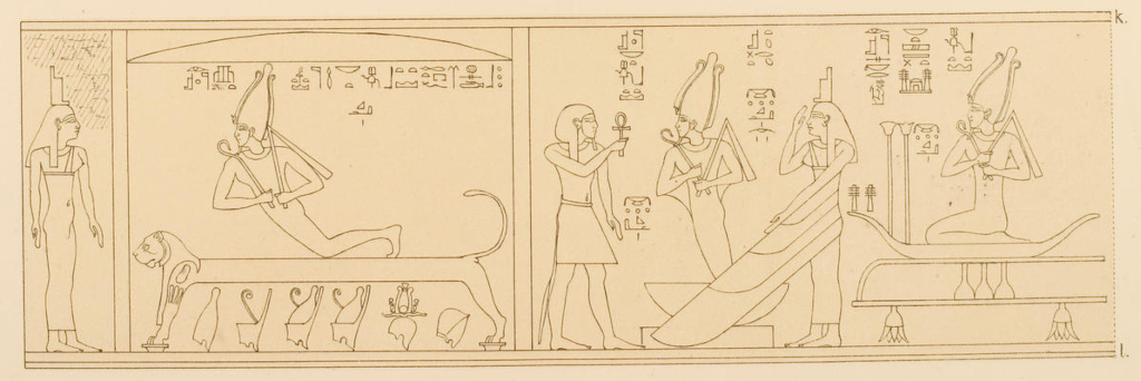 The Resurrection of Osiris. Credit: Mariette, Dendérah, vol. 4. Plate 90. Universitätsbibliothek Heidelberg, CC-BY-SA 3.0