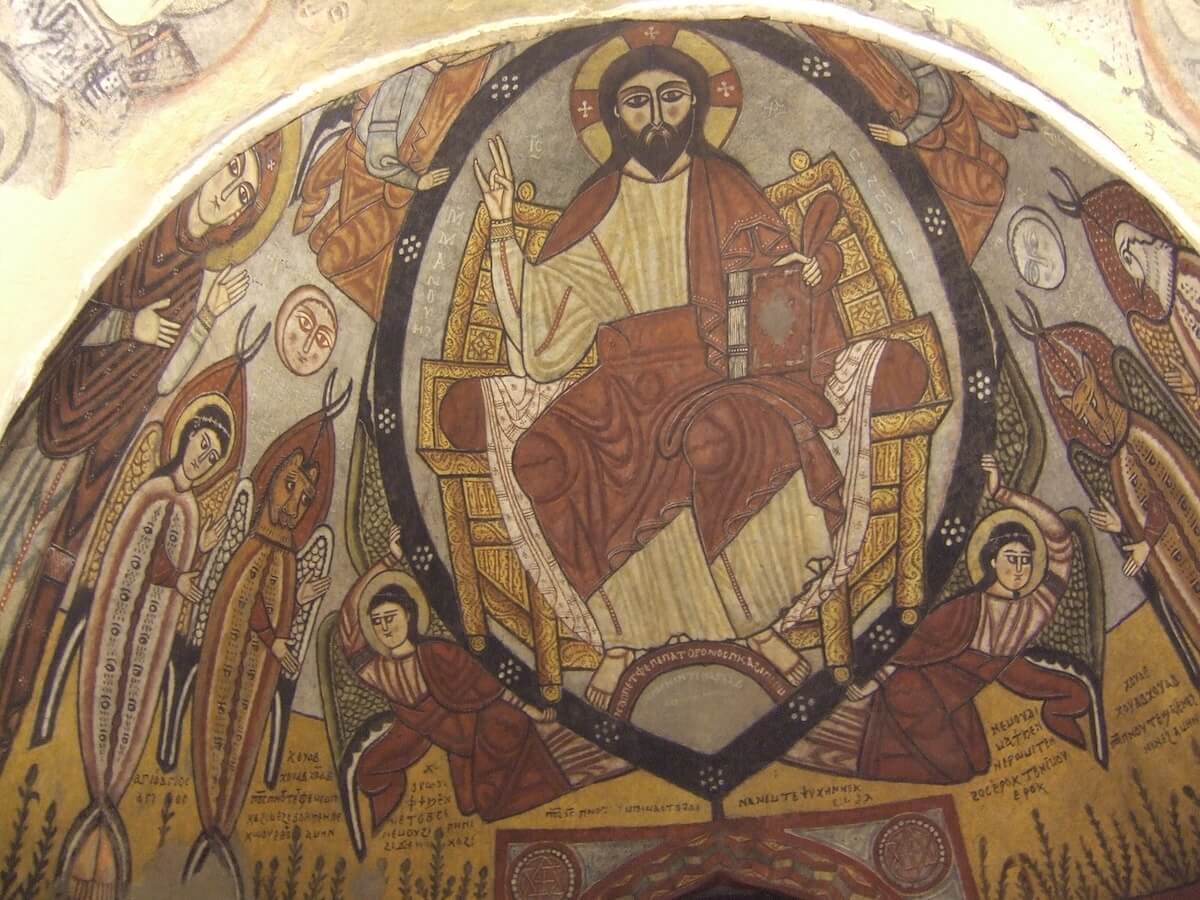 Fresco depicting Jesus, the son of YHWH, from St. Anthony’s Monastery, Egypt. 13th century CE. Photo by LorisRomito, CC By-SA 3.0
