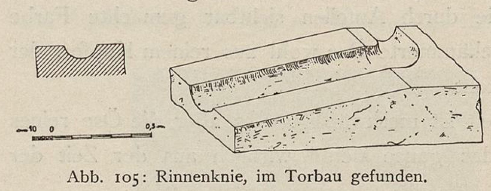 A u-shaped channel with a bend (Borchardt, L.: Das Grabdenkmal des Sahu-Re I: Der Bau. Leipzig 1910, fig. 105)