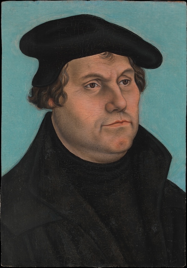 Martin Luther (1483-1546). Painting from the workshop of Lucas Cranach the Elder, probably 1532. Metropolitan Museum of Art. Public Domain.