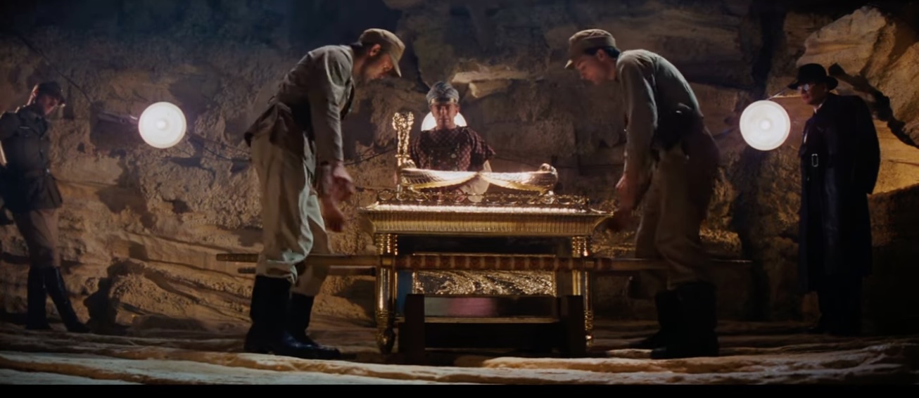 Belloq dressed as an Israelite priest before the Ark. Screen Capture from Indiana Jones and the Raiders of the Lost Ark (1981, © Paramount Pictures).