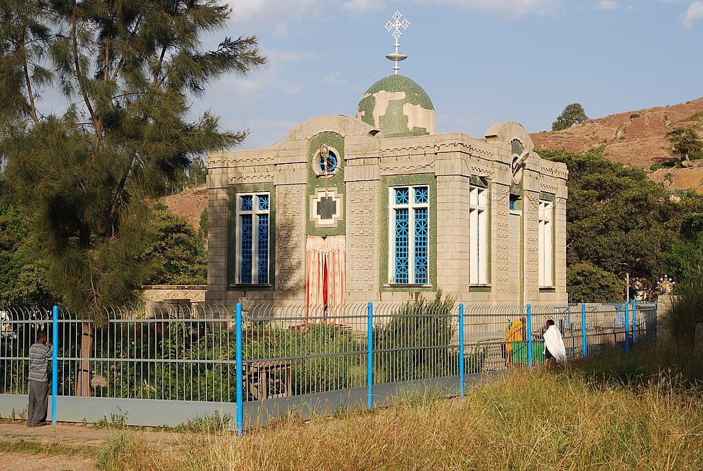 The Chapel of the Tablet at the Church of Our Lady Mary of Zion in Axum, Ethiopia, the current location of the Ark of the Covenant according to the Ethiopian Orthodox Church. Photo by JensiS65, CC By-SA 3.0