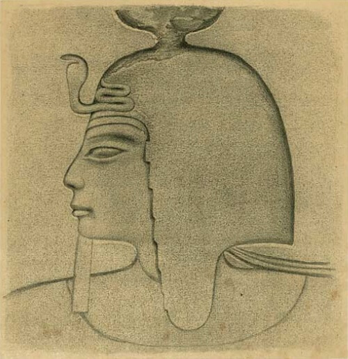 Drawing of a relief of King Setnakhte. The “cleansing” of Egypt of enemies from Canaan under Setnakhte may be the setting for the biblical Exodus. Drawing by Karl Richard Lepsius (1810-84). Public Domain.