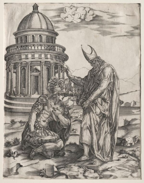 Alexander the Great and the High Priest of Jerusalem, 16th century engraving from Italy. The Cleveland Museum of Art, Gift of The Print Club of Cleveland 1944.19. Public Domain.