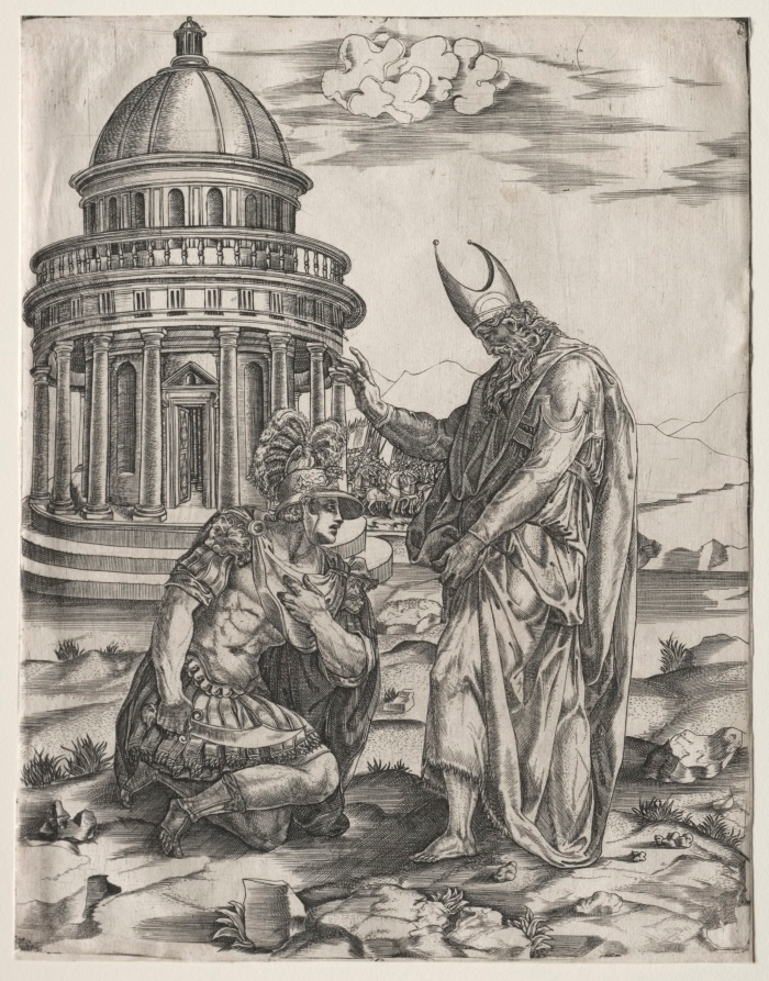 Alexander the Great and the High Priest of Jerusalem, 16th century engraving from Italy. The Cleveland Museum of Art, Gift of The Print Club of Cleveland 1944.19. Public Domain.