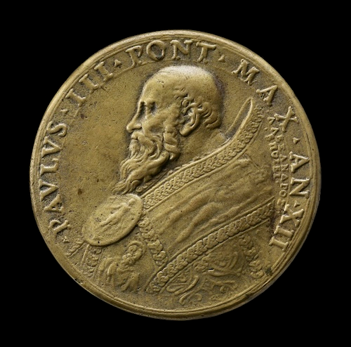 Bronze medal with the bust of Pope Paul III, from Italy. 17th century CE. © The Trustees of the British Museum / CC By-NC-SA 4.0