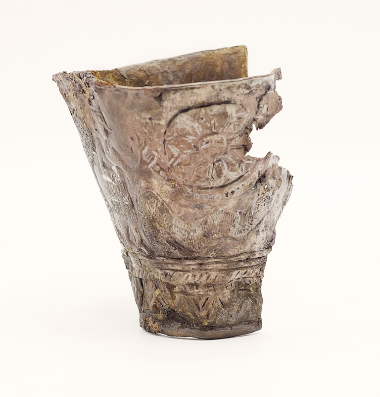 Intermediate Bronze Age (2300–2000 BCE). Silver goblet from ˁAin Samiya near Ramallah. The Israel Museum, Jerusalem (inv. no. K2919), Staff Officer for Archaeology, Civil Administration of Judea and Samaria. Photo: October 27, 2025 (© Eberhard Zangger, Luwian Studies #5082)