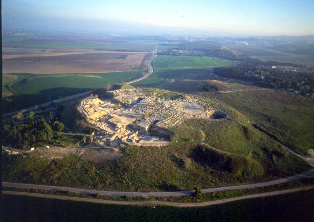 Aerial view of Megiddo. Image courtesy of Eric H. Cline.