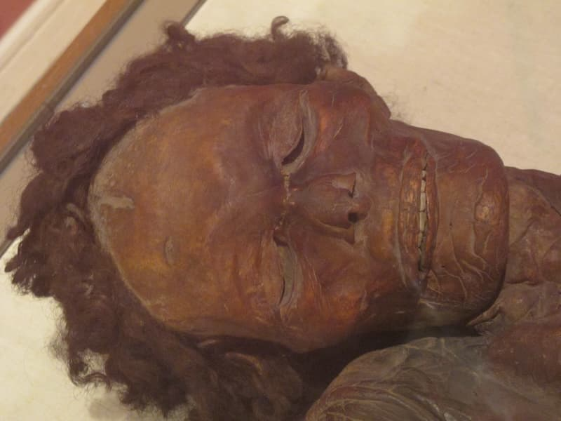 Best preserved Guanche mummy. Museo Arqueológico Nacional (Madrid). Photograph by Daniel Méndez-Rodríguez