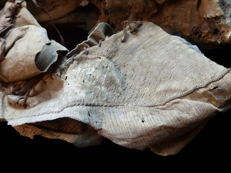 Mummy wrapping made of ovicaprid skin. Museum of the Instituto Canarias Cabrera Pinto. Photograph by Daniel Méndez-Rodríguez