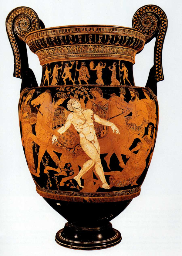 Talos dying, Ruvo Vase, ca 450 BCE. Photo by ArchaiOptix, CC By-SA 4.0