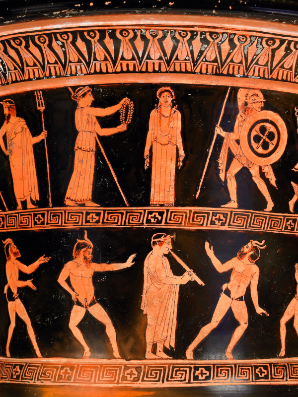 Pandora being prepared for her mission. Niobid Painter vase, ca 460 BCE, British Museum. Image courtesy of the author.