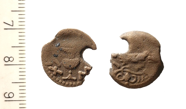 Coins of the First Jewish Revolt, year two, from Naha Amud. Photo courtesy Yinon Shivtiel.