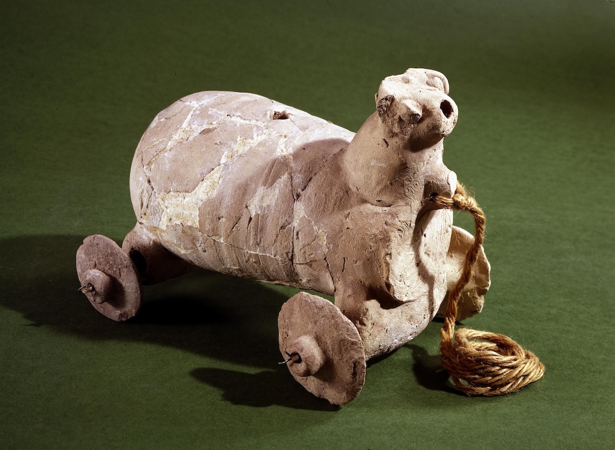 Fired clay toy of an animal on wheels, from Ur © The Trustees of the British Museum. (CC BY-NC-SA 4.0)