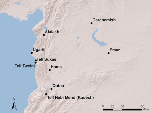 Sites "destroyed" in Syria at the end of the Late Bronze Age ca. 1200 BC
