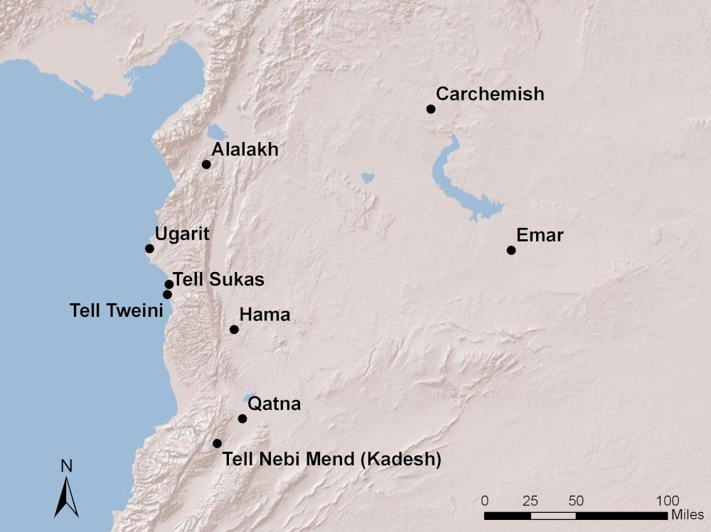 Sites "destroyed" in Syria at the end of the Late Bronze Age ca. 1200 BC