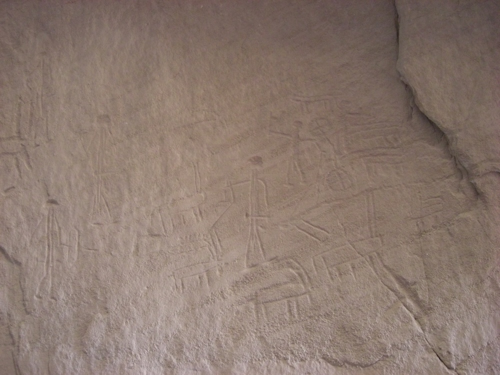 Rock-art panel at Timna Site 25, depicting a ritual hunting scene. © J.M. Tebes