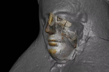 The 3D scan of a mask fragment matches up with the scan of a different well-preserved mask. Image by Carlo Rindi Nuzzolo.