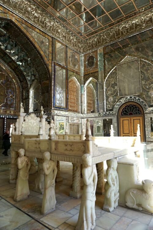 The Hall of the Marble Throne in Golestan Palace, Tehran, in 2016 before damage, Photo © Kiersten Neumann