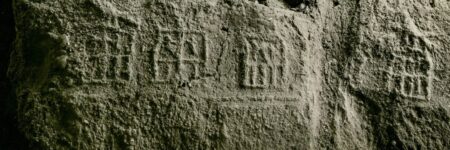Close-up of a seal impression on a mudstopper from Saqqara tomb S3503 with serekhs (rectangular symbols that were used to frame an Egyptian king’s name in the Early Dynastic period). Courtesy of the Egypt Exploration Society; used with permission from the author.