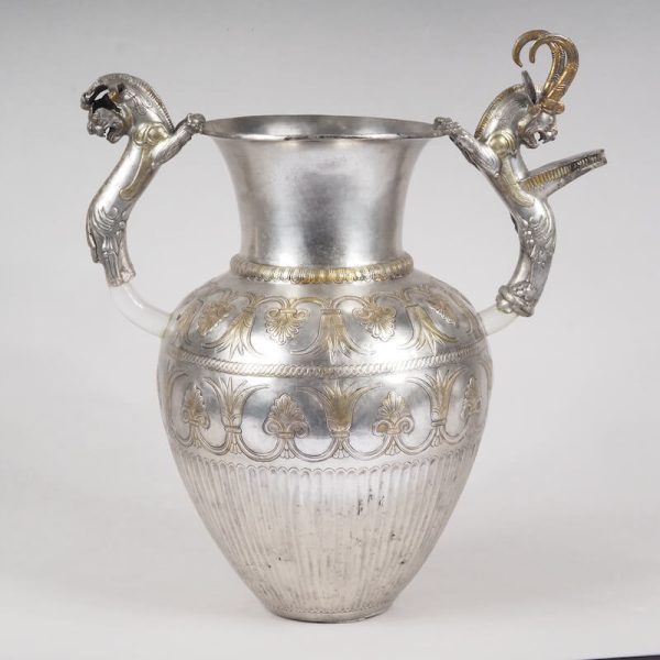 Gilded Silver Amphora. 475-450 BCE. Sofia, National Archaeological Institute with Museum, 6137. Photo: Getty Villa Museum.