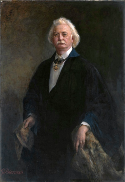 Karl Richard Lepsius (1810–1884) made seminal contributions to the study of the “Book of the Dead”, including coining the modern designation in accordance with prevalent understandings of the work and presenting the basis of the modern division and numbering of its chapters. Painting by Gottlieb Biermann (ca. 1885), held by the Staatliche Museen zu Berlin.